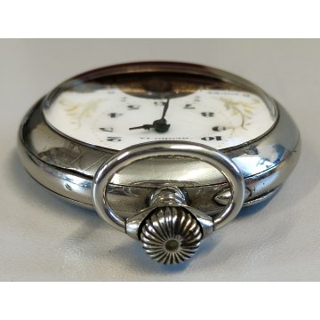 ANTICO OROLOGIO TASCA Globo 1A 8 DAYS epoca OLD POCKET WATCH taschino ø 51 mm