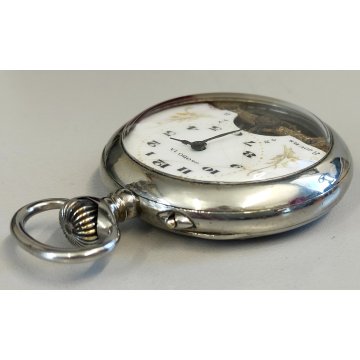 ANTICO OROLOGIO TASCA Globo 1A 8 DAYS epoca OLD POCKET WATCH taschino ø 51 mm