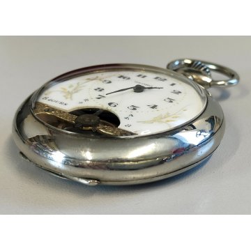 ANTICO OROLOGIO TASCA Globo 1A 8 DAYS epoca OLD POCKET WATCH taschino ø 51 mm