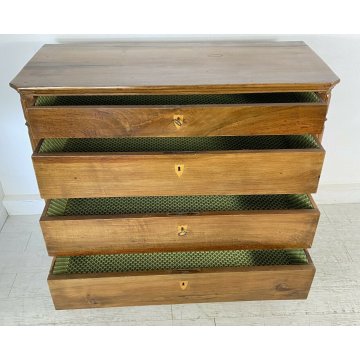 ANTICO COMÒ LEGNO NOCE 4 CASSETTI 1800 MOBILE EPOCA CASSETTONE OLD CAMERA LETTO 
