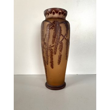 ANTICO VASO VETRO CAMMEO Moser Karlsbad MK  ART NOUVEAU CAMEO GLASS VASE 22 cm/h
