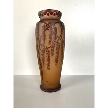 ANTICO VASO VETRO CAMMEO Moser Karlsbad MK  ART NOUVEAU CAMEO GLASS VASE 22 cm/h