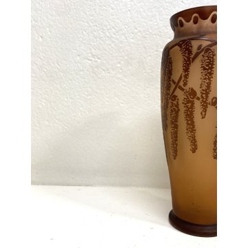 ANTICO VASO VETRO CAMMEO Moser Karlsbad MK  ART NOUVEAU CAMEO GLASS VASE 22 cm/h