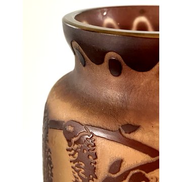 ANTICO VASO VETRO CAMMEO Moser Karlsbad MK  ART NOUVEAU CAMEO GLASS VASE 22 cm/h