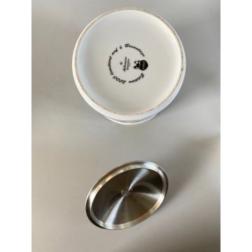 BARATTOLO PORCELLANA Seltmann Weiden COPERCHIO PELTRO DECORO GRANDI ESPLORATORI