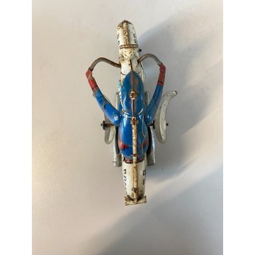 RARO GIOCO LATTA VINTAGE TIN TOY Kanto MADE in JAPAN Moto Police P.D. LITHO 18cm