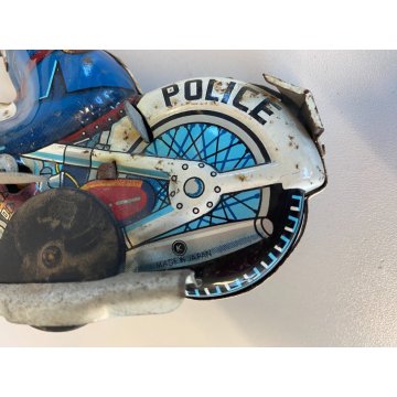 RARO GIOCO LATTA VINTAGE TIN TOY Kanto MADE in JAPAN Moto Police P.D. LITHO 18cm