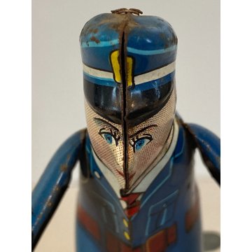 RARO GIOCO LATTA VINTAGE TIN TOY Kanto MADE in JAPAN Moto Police P.D. LITHO 18cm