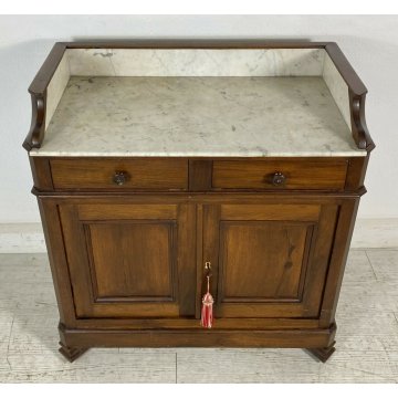 ANTICA PETINEUSE UMBERTINO FINE 1800 MARMO LEGNO NOCE MASSELLO 2 ANTE 2 CASSETTI