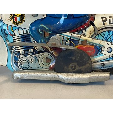 RARO GIOCO LATTA VINTAGE TIN TOY Kanto MADE in JAPAN Moto Police P.D. LITHO 18cm