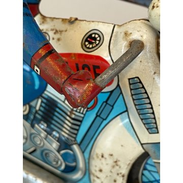 RARO GIOCO LATTA VINTAGE TIN TOY Kanto MADE in JAPAN Moto Police P.D. LITHO 18cm