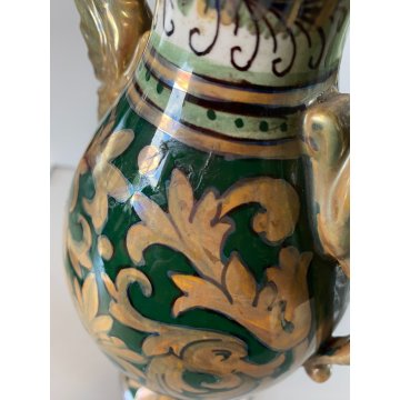 ANTICO VASO ANFORA GUALDO TADINO Luca Robbia CERAMICA A LUSTRO 31 cm/h DANNI