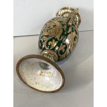 ANTICO VASO ANFORA GUALDO TADINO Luca Robbia CERAMICA A LUSTRO 31 cm/h DANNI