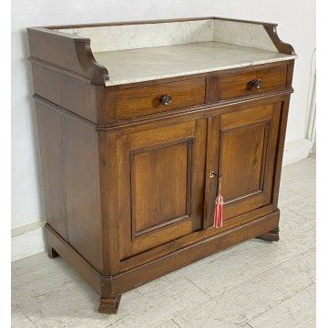 ANTICA PETINEUSE UMBERTINO FINE 1800 MARMO LEGNO NOCE MASSELLO 2 ANTE 2 CASSETTI