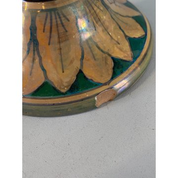 ANTICO VASO ANFORA GUALDO TADINO Luca Robbia CERAMICA A LUSTRO 31 cm/h DANNI