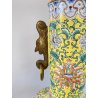 VASO CINESE VINTAGE RAME PORCELLANA DECORO SMALTO POLICROMO CHINOISERIE META 900