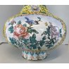 VASO CINESE VINTAGE RAME PORCELLANA DECORO SMALTO POLICROMO CHINOISERIE META 900