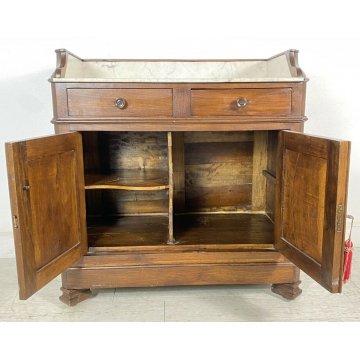 ANTICA PETINEUSE UMBERTINO FINE 1800 MARMO LEGNO NOCE MASSELLO 2 ANTE 2 CASSETTI