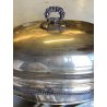 ANTICO GRANDE VASSOIO CUPOLA PORTATA per CARNE RAME OTTONE ARGENTATO PRIMO '900