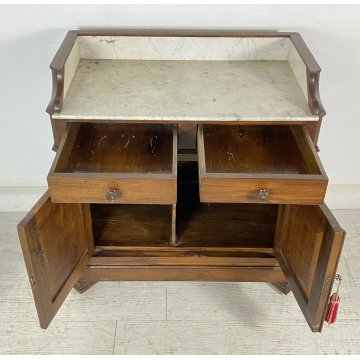 ANTICA PETINEUSE UMBERTINO FINE 1800 MARMO LEGNO NOCE MASSELLO 2 ANTE 2 CASSETTI