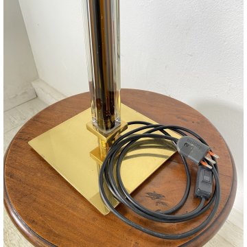 LAMPADA TAVOLO Venini Italia 84 OTTONE VETRO MURANO TABLE LAMP GLASS DESIGN