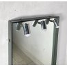 SPECCHIO PARETE BAGNO DI Veca METALLO CROMATO 3 LUCI VETRO ANNI 70 MIRROR DESIGN