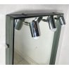SPECCHIO PARETE BAGNO DI Veca METALLO CROMATO 3 LUCI VETRO ANNI 70 MIRROR DESIGN