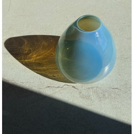 VASO VETRO MURANO DESIGN ATTR. Barovier&Toso INCAMICIATO CELESTE CANGIANTE '50