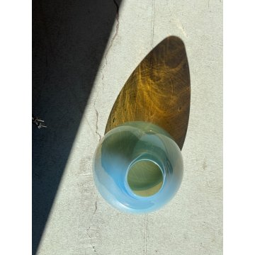 VASO VETRO MURANO DESIGN ATTR. Barovier&Toso INCAMICIATO CELESTE CANGIANTE '50