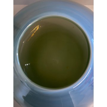 VASO VETRO MURANO DESIGN ATTR. Barovier&Toso INCAMICIATO CELESTE CANGIANTE '50