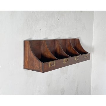 ANTICO SCAFFALE PARETE PORTA LETTERE MENSOLA LEGNO PORTA CHIAVI SVUOTA TASCHE