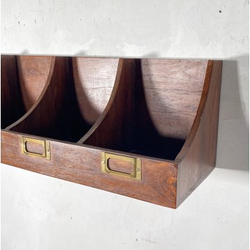ANTICO SCAFFALE PARETE PORTA LETTERE MENSOLA LEGNO PORTA CHIAVI SVUOTA TASCHE