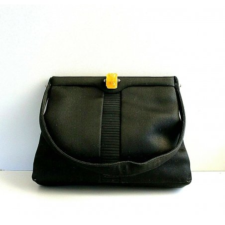 BORSA CLUTCH GUCCI AUTENTICA VINTAGE POCHETTE HAND BAG BLACK SATIN GALA'EPOCA 50