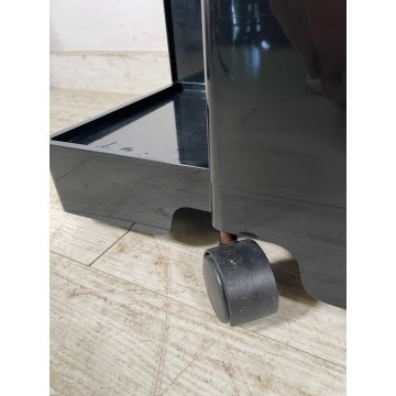CARRELLO JOE COLOMBO VINTAGE ANNI 60 COMODINO PLASTICA NERA BOBY MOBILETTO