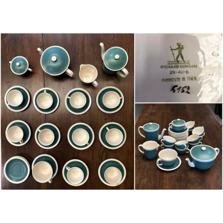 SET CAFFE TE 29 pz CERAMICA RICHARD GINORI "Apollo" GIOVANNI GARIBOLDI GIO PONTI