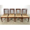 SET 4 pz SEDIA ANTICA decò ANNI 40 LEGNO NOCE STOFFA CHAIR DESIGN VINTAGE PRANZO