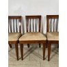 SET 4 pz SEDIA ANTICA decò ANNI 40 LEGNO NOCE STOFFA CHAIR DESIGN VINTAGE PRANZO
