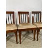SET 4 pz SEDIA ANTICA decò ANNI 40 LEGNO NOCE STOFFA CHAIR DESIGN VINTAGE PRANZO