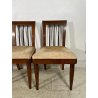 SET 4 pz SEDIA ANTICA decò ANNI 40 LEGNO NOCE STOFFA CHAIR DESIGN VINTAGE PRANZO
