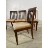 SET 4 pz SEDIA ANTICA decò ANNI 40 LEGNO NOCE STOFFA CHAIR DESIGN VINTAGE PRANZO