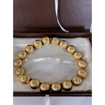 COLLANA vintage CHRISTIAN DIOR 1968 rara COLLIER CUPOLE DORATA firmata