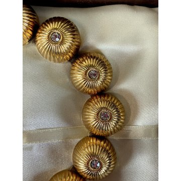 COLLANA vintage CHRISTIAN DIOR 1968 rara COLLIER CUPOLE DORATA firmata