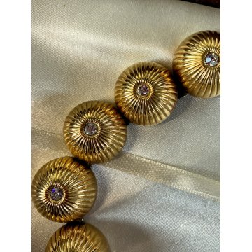 COLLANA vintage CHRISTIAN DIOR 1968 rara COLLIER CUPOLE DORATA firmata