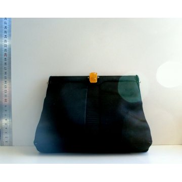 BORSA CLUTCH GUCCI AUTENTICA VINTAGE POCHETTE HAND BAG BLACK SATIN GALA'EPOCA 50