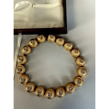 COLLANA vintage CHRISTIAN DIOR 1968 rara COLLIER CUPOLE DORATA firmata