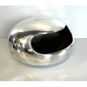 CIOTOLA METALLO ARGENTATO Lino Sabattini VINTAGE 1970 VASO CENTROTAVOLA DESIGN