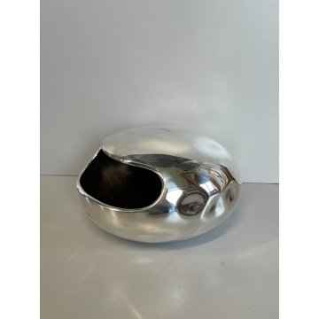CIOTOLA METALLO ARGENTATO Lino Sabattini VINTAGE 1970 VASO CENTROTAVOLA DESIGN