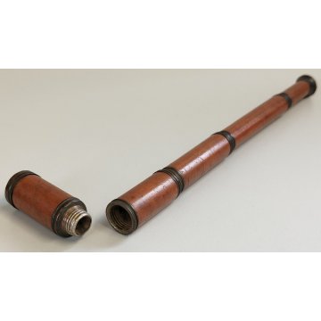 Rara ANTICA PENNA STILOGRAFICA matita TIPO CANNOCCHIALE ANIMATO bastone legno