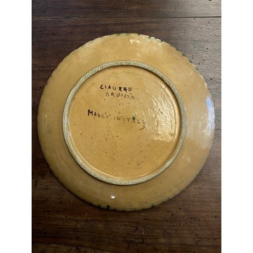 SERVIZIO DOLCE 11 PZ CERAMICA MAIOLICA Ciaurro ORVIETO DAMA CAVALIERE '20/'30