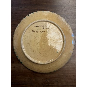 SERVIZIO DOLCE 11 PZ CERAMICA MAIOLICA Ciaurro ORVIETO DAMA CAVALIERE '20/'30